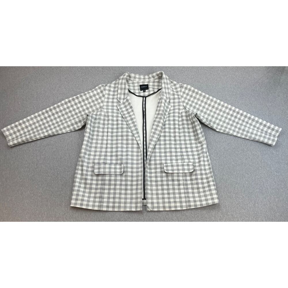 Liverpool Blazer Womens 3X Plaid Stretch Lightweight Boyfriend Open Front